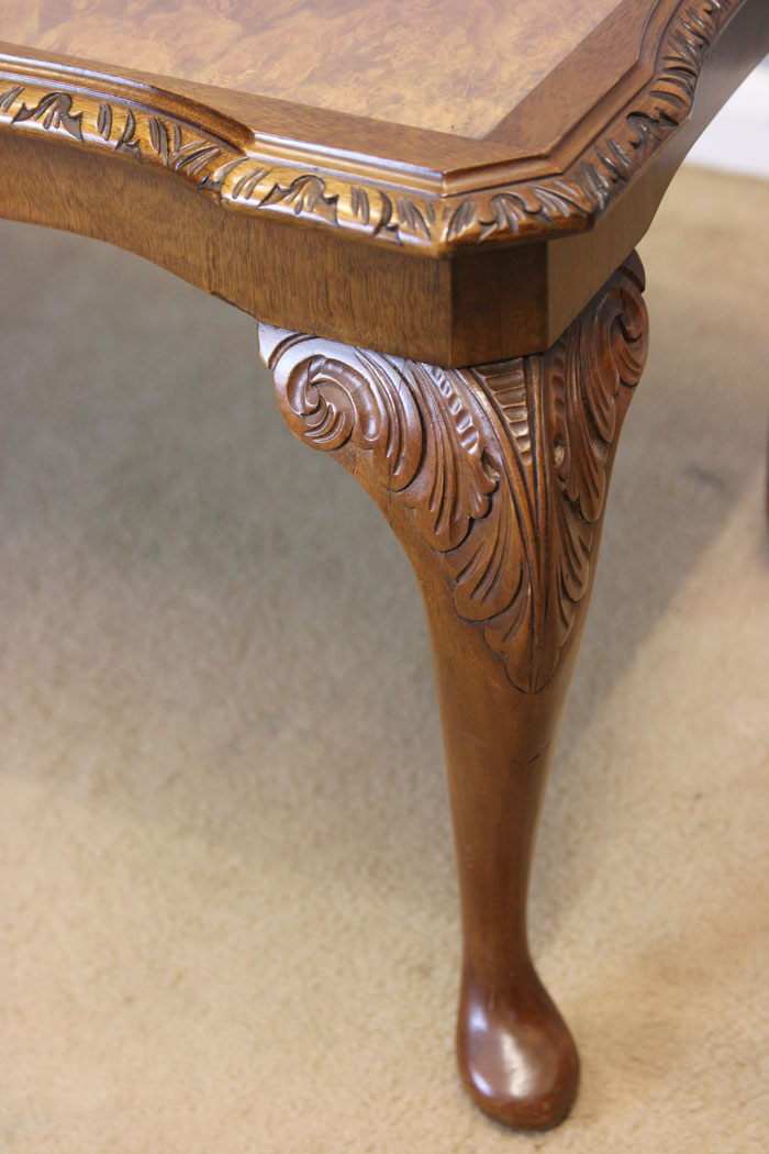 12264r7 Queen Anne Style Burr Walnut Coffee Table,