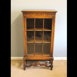 Antique Oak Display Cabinet Bookcase