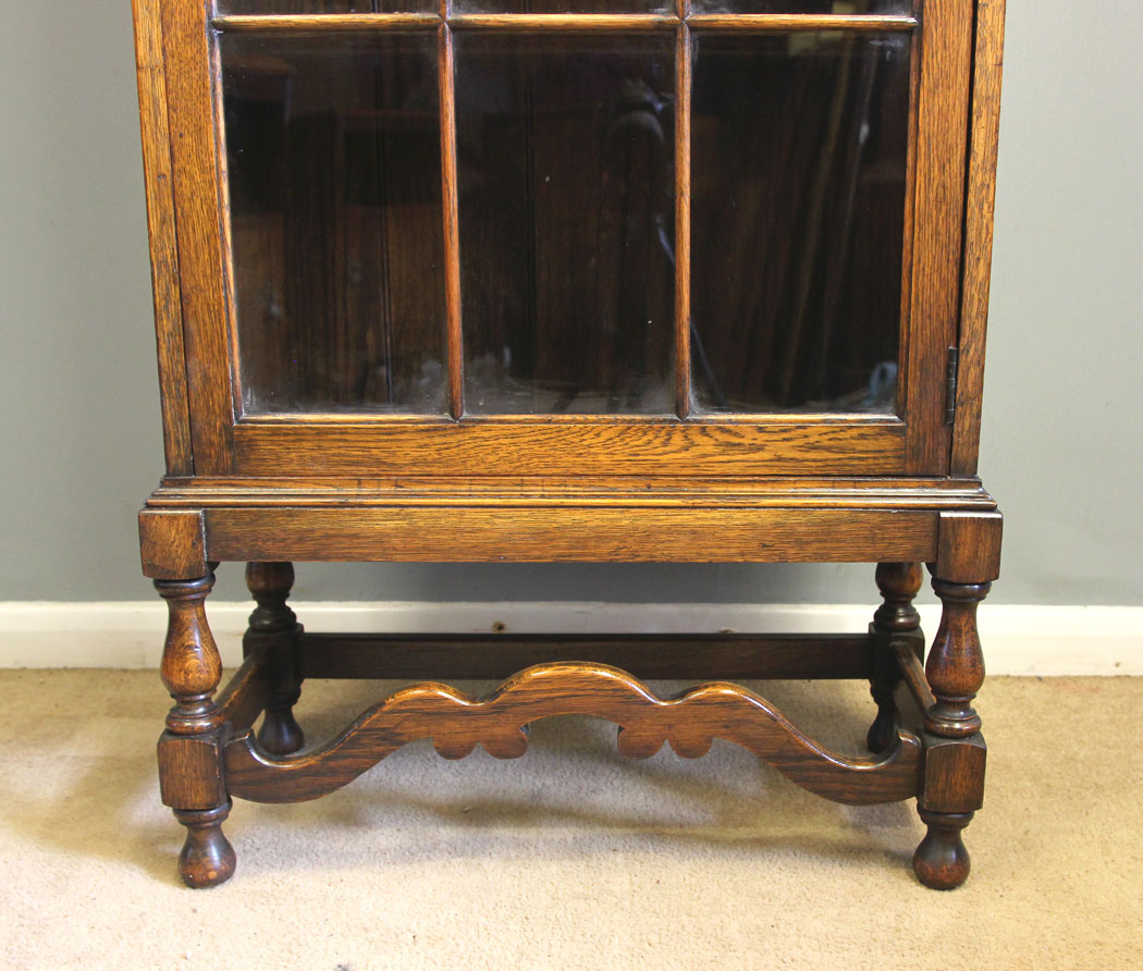 12282r6 Antique Oak Display Cabinet Bookcase,