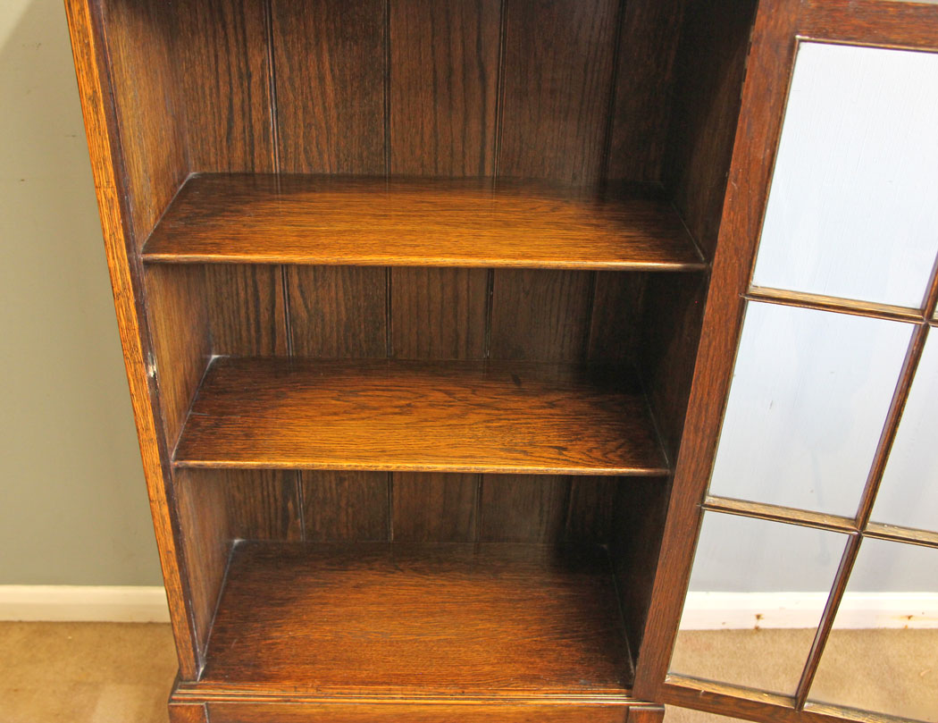 12282r8 Antique Oak Display Cabinet Bookcase,