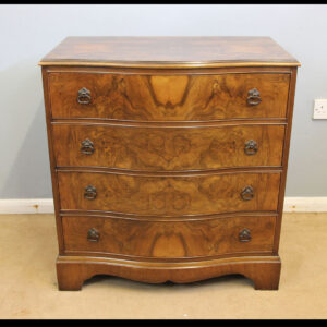 Burr Walnut Serpentine Antique Chest of Drawers
