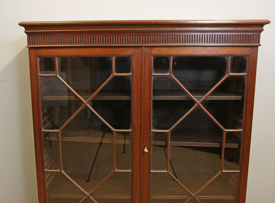 12302r3 Edwardian Mahogany Glazed Library Bookcase,