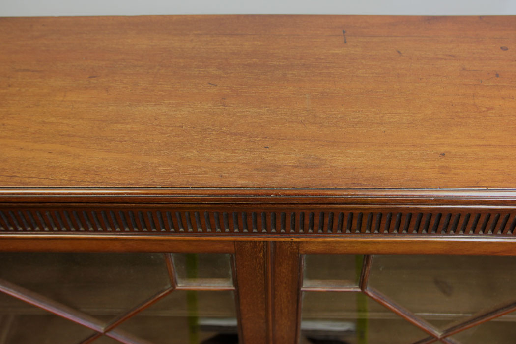 12302r5 Edwardian Mahogany Glazed Library Bookcase,