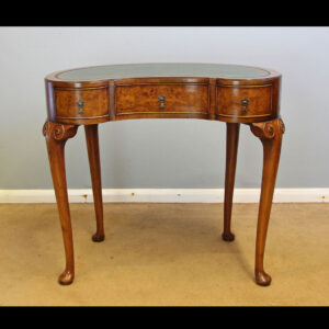 Antique Burr Walnut Kidney Shaped Ladies Writing Desk