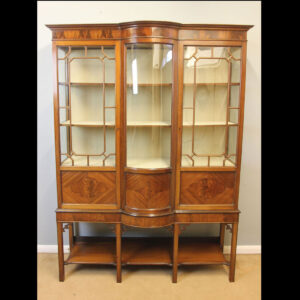Antique Edwardian Mahogany Bow Front China Display Cabinet