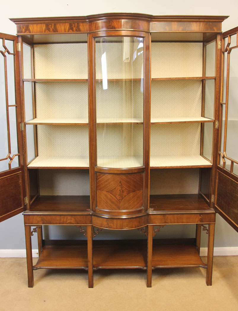 12242r10 Antique Mahogany Edwardian China Display Cabinet,