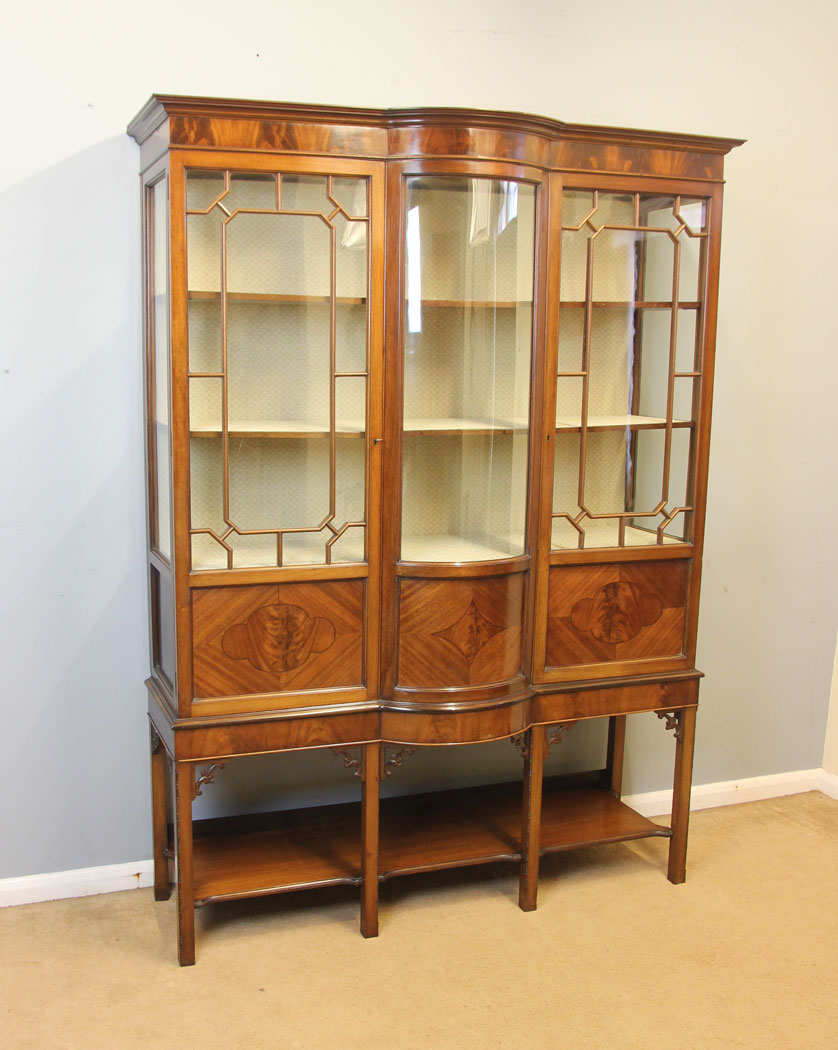 12242r11 Antique Mahogany Edwardian China Display Cabinet,