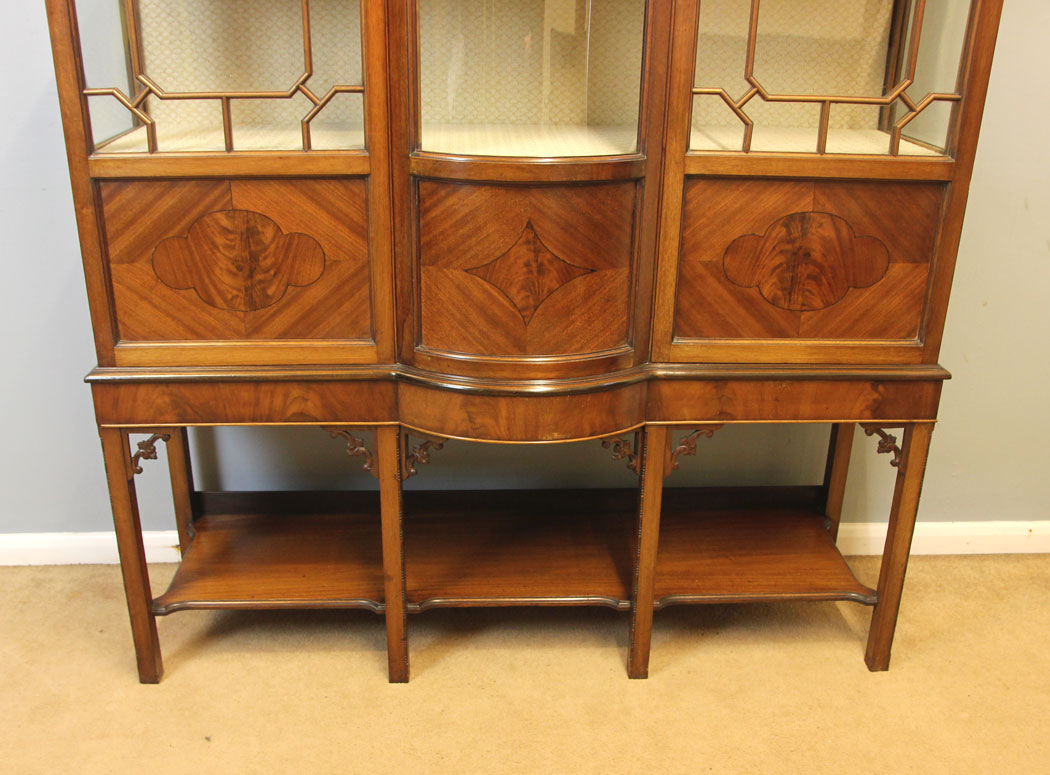 12242r12 Antique Mahogany Edwardian China Display Cabinet,