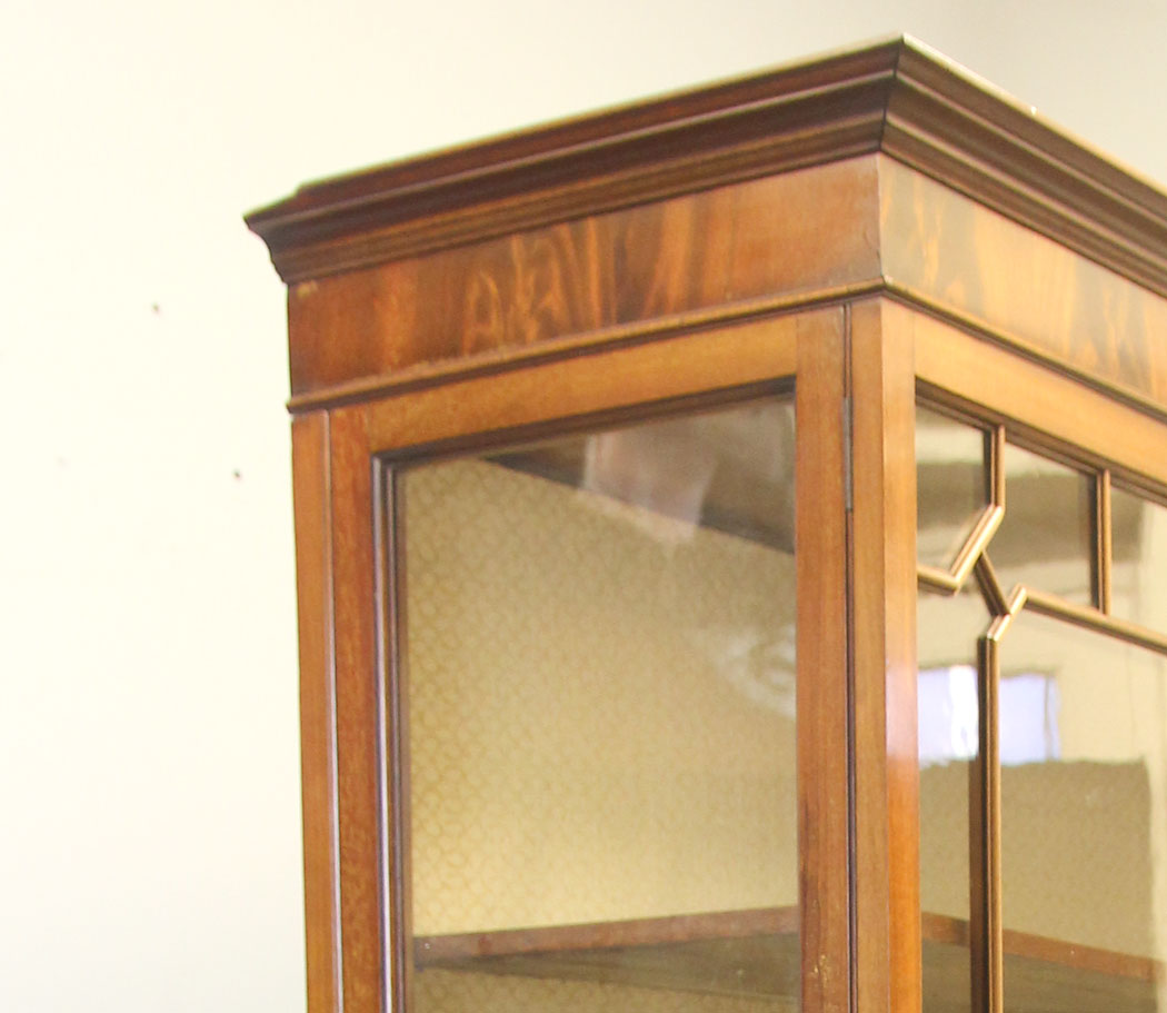 12242r19 Antique Mahogany Edwardian China Display Cabinet,