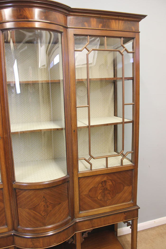 12242r8 Antique Mahogany Edwardian China Display Cabinet,