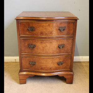 Small Burr Walnut Serpentine Chest of Drawers