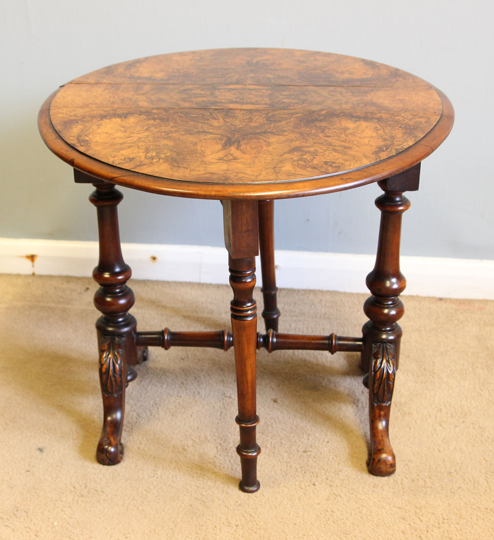 12308r12 Antique Burr Walnut Baby Sutherland Occasional Table,