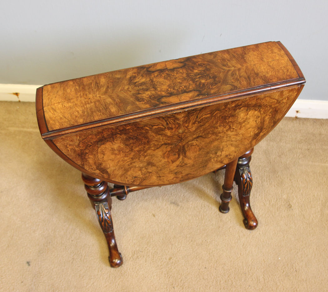 12308r2 Antique Victorian Burr Walnut Baby Sutherland Occasional Table,