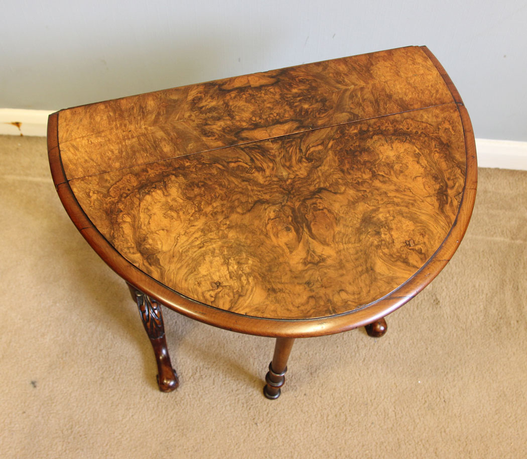 12308r3 Antique Burr Walnut Baby Sutherland Occasional Table,