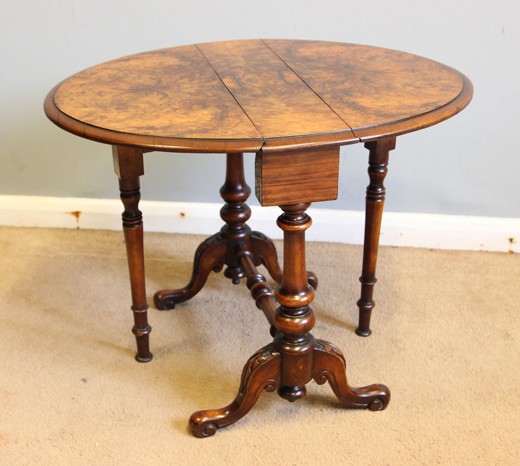 12308r4 Antique Burr Walnut Baby Sutherland Occasional Table,