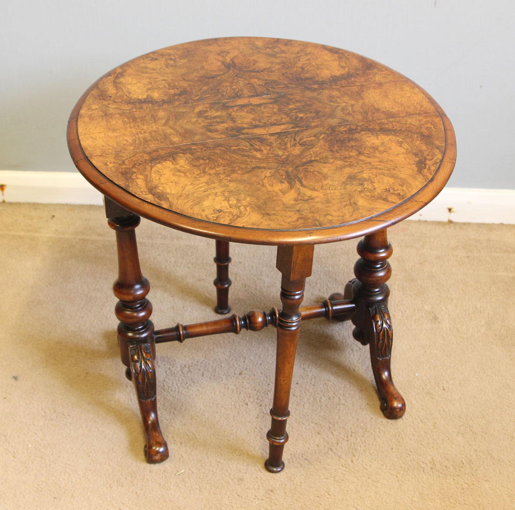 12308r5 Antique Burr Walnut Baby Sutherland Occasional Table,