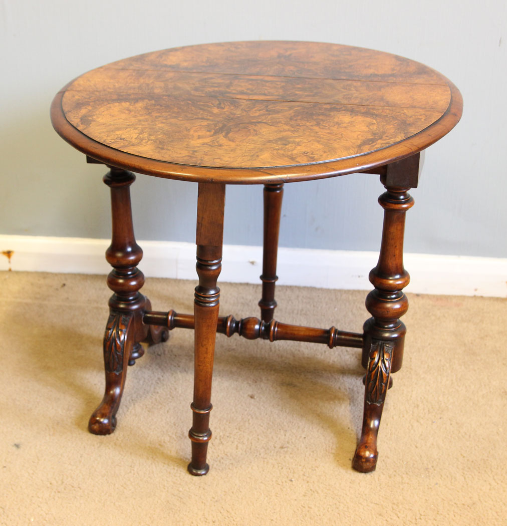 12308r6 Antique Burr Walnut Baby Sutherland Occasional Table,