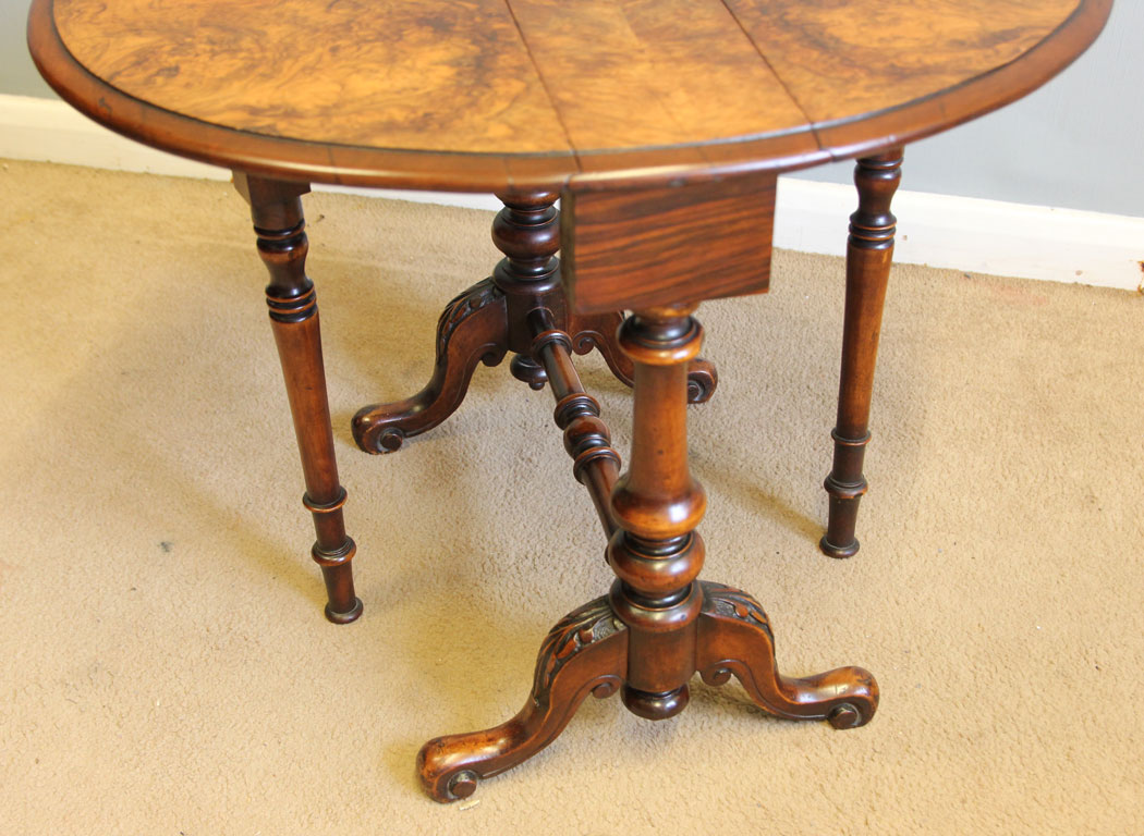 12308r7 Antique Burr Walnut Baby Sutherland Occasional Table,