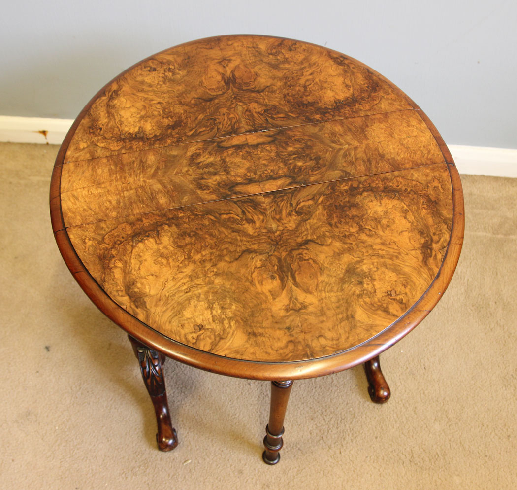 12308r8 Antique Burr Walnut Baby Sutherland Occasional Table,
