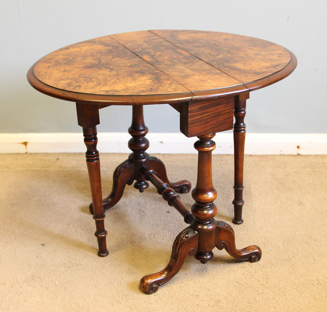 12308r9 Antique Burr Walnut Baby Sutherland Occasional Table,
