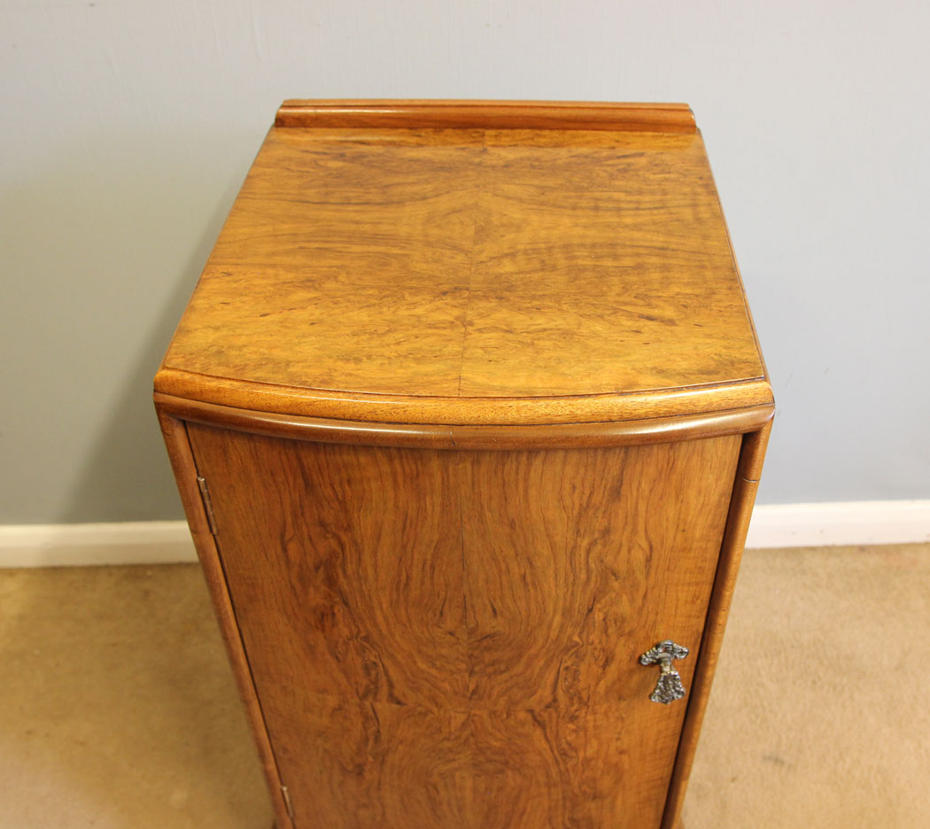 12312r11 Antique Pair Walnut Bedside Cabinets,