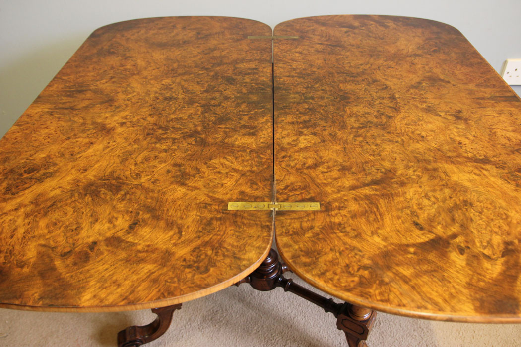 12313r11 Victorian Inlaid Burr Walnut Tea Games Side Table,