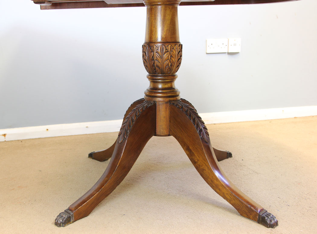 12316r18 Large Georgian Style Walnut Twin Pedestal Extending Dining Table,