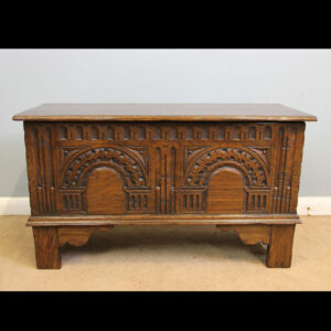 Antique Small Oak Coffer Chest