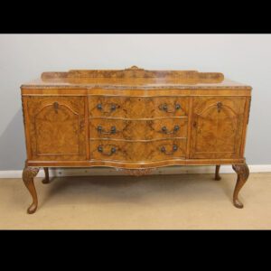 Antique Burr Walnut Queen Anne Style Dresser Sideboard