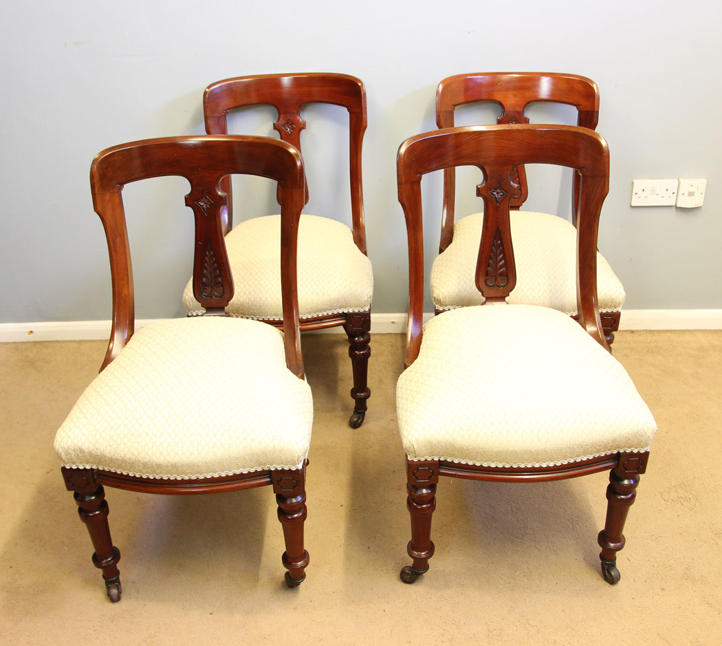 12321r2 Antique Victorian Set of Mahogany Dining Chairs,
