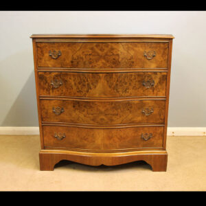 Antique Figured Walnut Serpentine Chest of Drawers