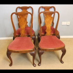 Antique Quality Set Georgian Style Walnut Dining Chairs