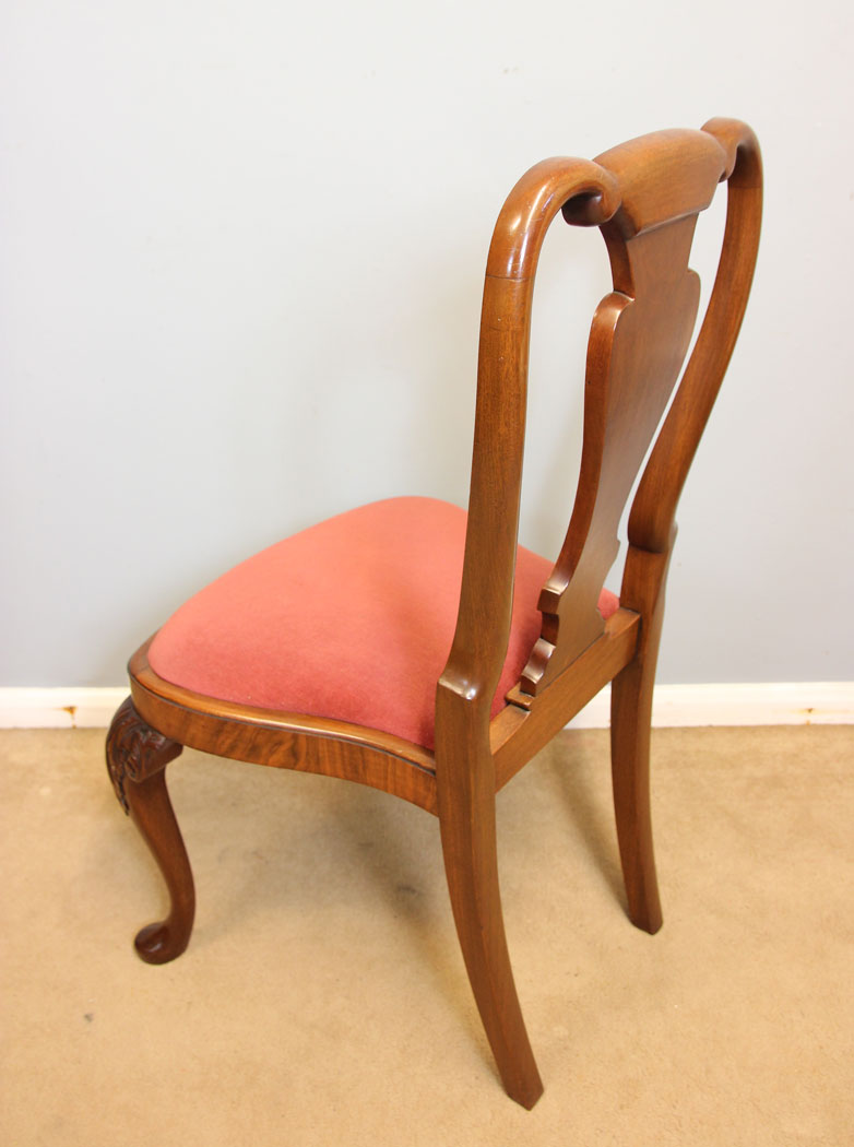 12325r3 Antique Set Georgian Style Walnut Dining Chairs,