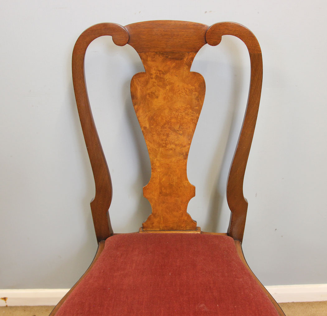 12325r5 Antique Set Georgian Style Walnut Dining Chairs,