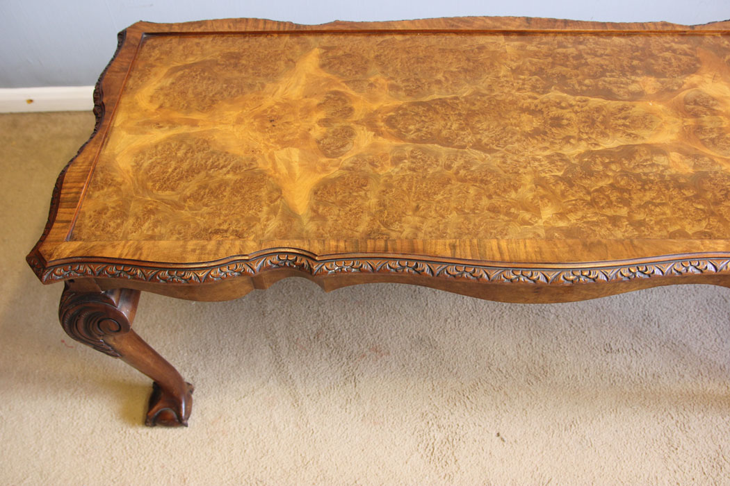 12327r4 Antique Burr Walnut Large Coffee Table,