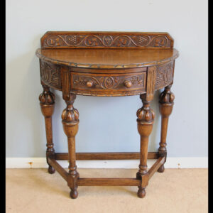 Antique Carved Oak Hall Side Table