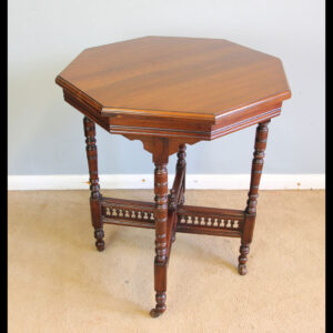 Antique Walnut Octagonal Occasional Lamp Centre Table