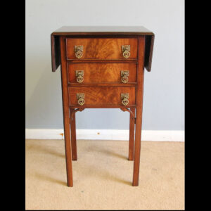 Antique Small Drop Leaf Mahogany Bedside Occasional Table