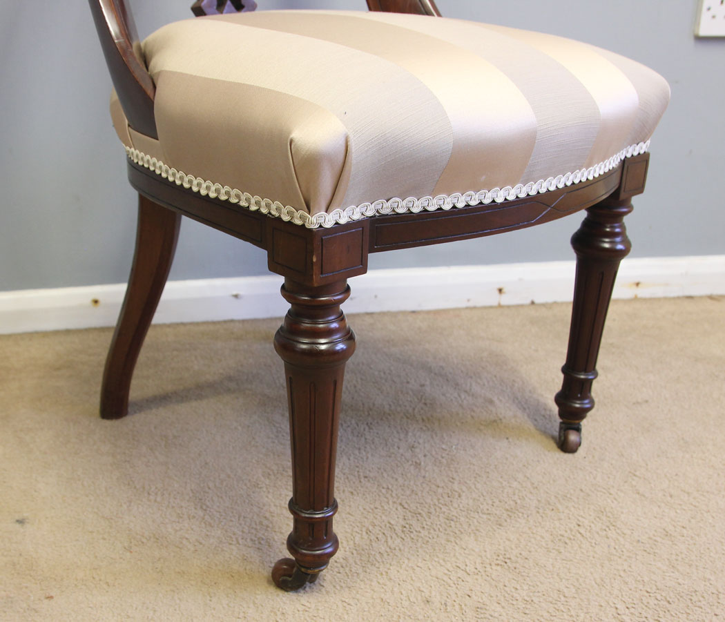12336r6 Set Six Antique Victorian Mahogany Dining Chairs, Set Six Antique Victorian Mahogany Dining Chairs