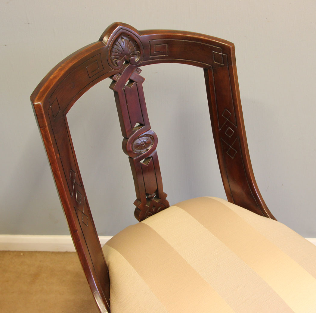 12336r7 Set Six Antique Victorian Mahogany Dining Chairs, Set Six Antique Victorian Mahogany Dining Chairs