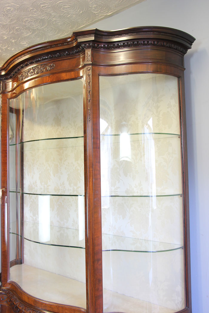 12340r10 Antique Mahogany Chippendale Style China Display Cabinet, Antique Mahogany Chippendale Style China Display Cabinet