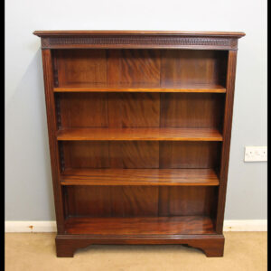 Antique Small Slim Mahogany Open Bookcase