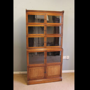 Antique Mahogany Globe Wernicke Style Stacking Library Cupboard Bookcase