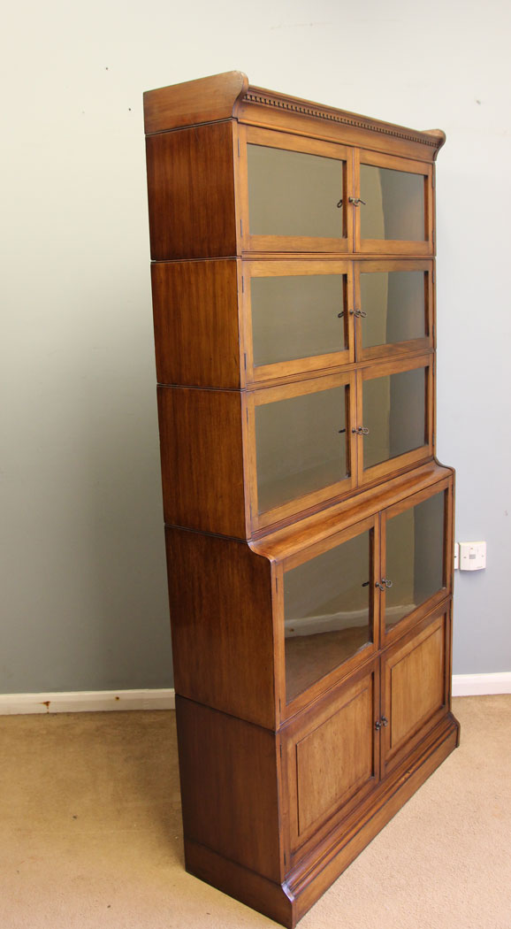 12346r2 Antique Mahogany Globe Wernicke Style Stacking Library Cupboard Bookcase, Antique Mahogany Globe Wernicke Style Stacking Library Cupboard Bookcase.