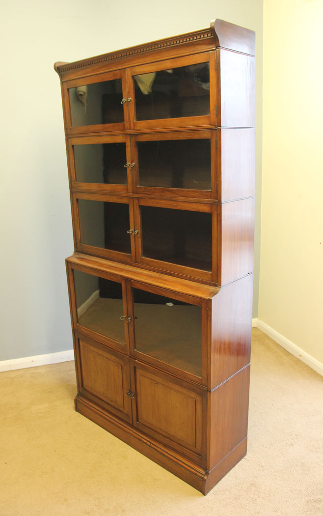 12346r4 Antique Mahogany Globe Wernicke Style Stacking Library Cupboard Bookcase, Antique Mahogany Globe Wernicke Style Stacking Library Cupboard Bookcase.