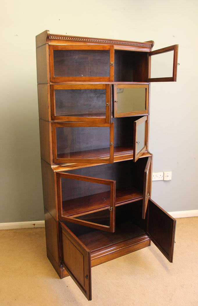 12346r7 Antique Mahogany Globe Wernicke Style Stacking Library Cupboard Bookcase, Antique Mahogany Globe Wernicke Style Stacking Library Cupboard Bookcase.