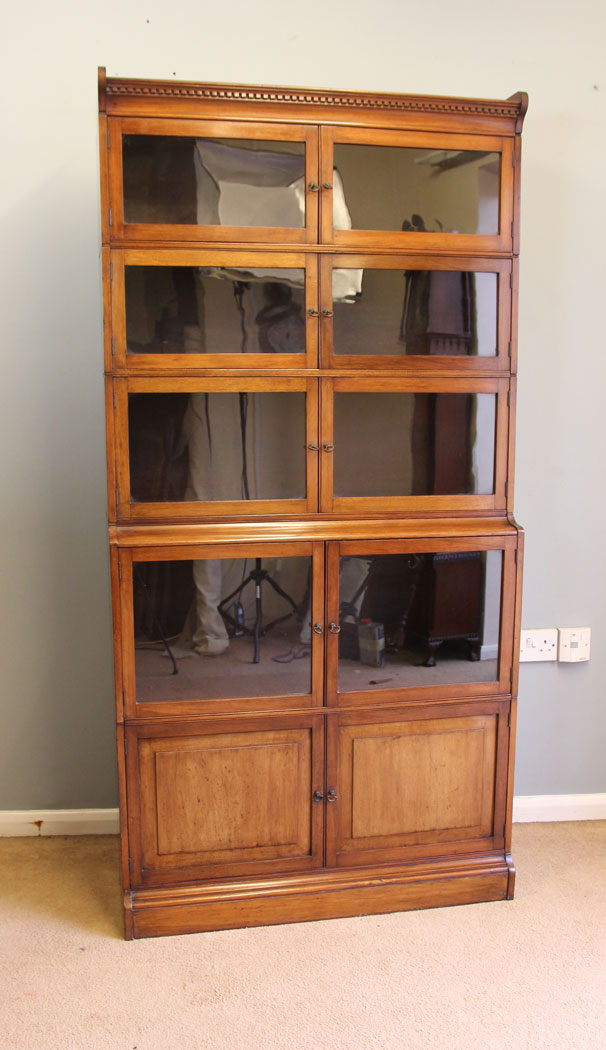 12346r9 Antique Mahogany Globe Wernicke Style Stacking Library Cupboard Bookcase, Antique Mahogany Globe Wernicke Style Stacking Library Cupboard Bookcase.