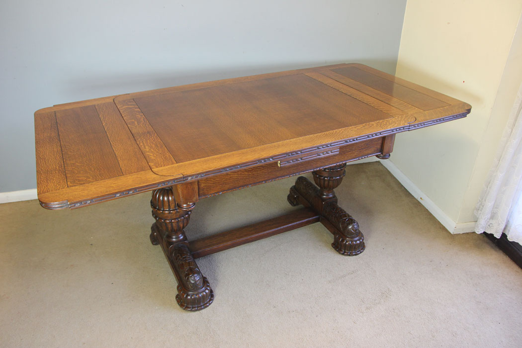 12347r15 Antique Oak Refectory Draw Leaf Extending Dining Table, Antique Oak Refectory Draw Leaf Extending Dining Table