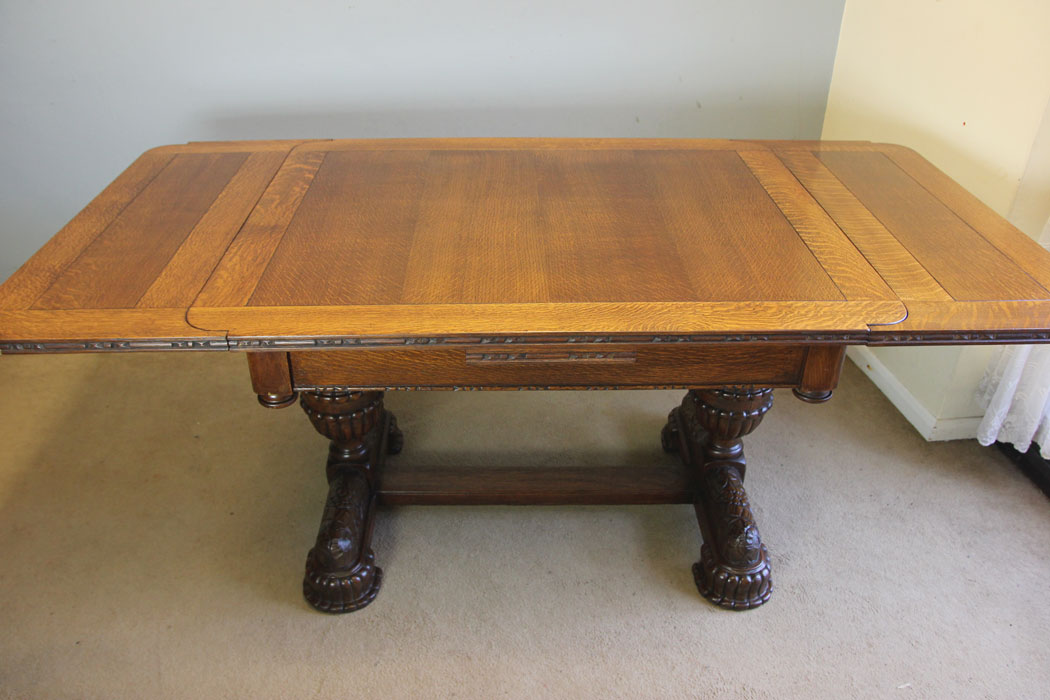12347r5 Antique Oak Refectory Draw Leaf Extending Dining Table, Antique Oak Refectory Draw Leaf Extending Dining Table