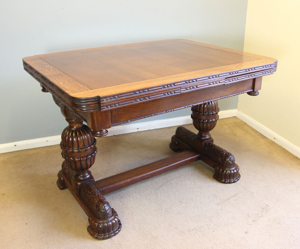 12347r7 Antique Oak Refectory Draw Leaf Extending Dining Table, Antique Oak Refectory Draw Leaf Extending Dining Table